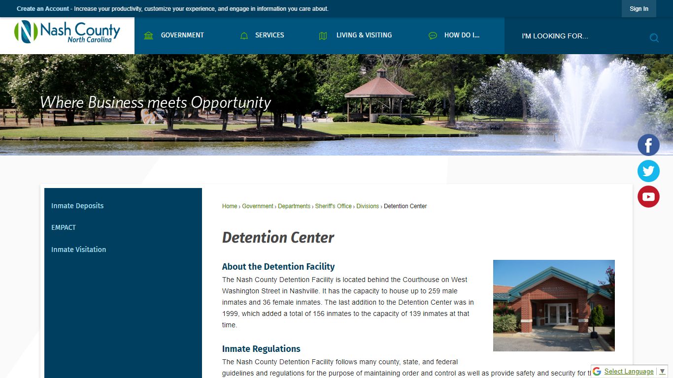 Detention Center | Nash County, NC - Official Website