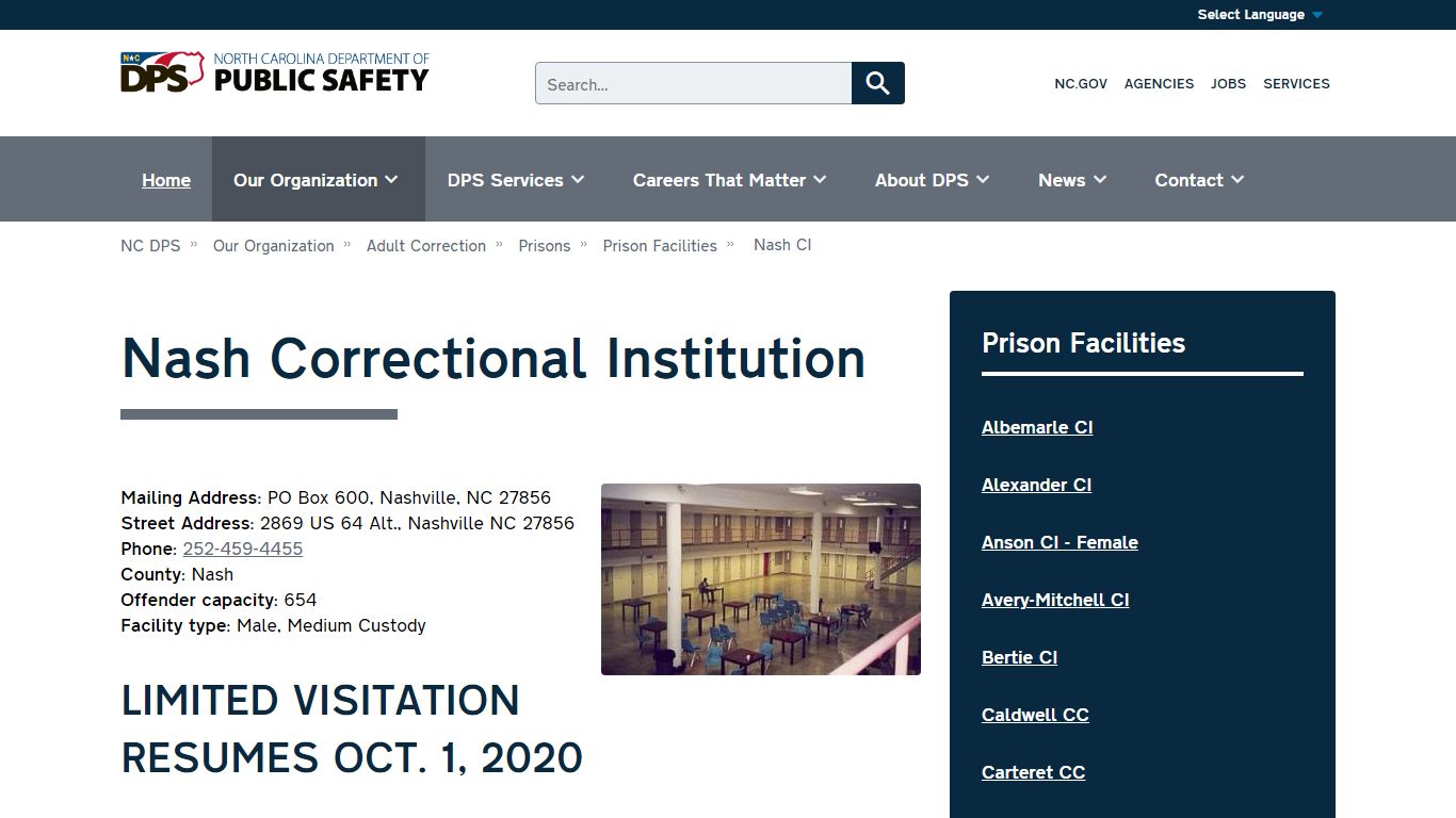NC DPS: Nash Correctional Institution